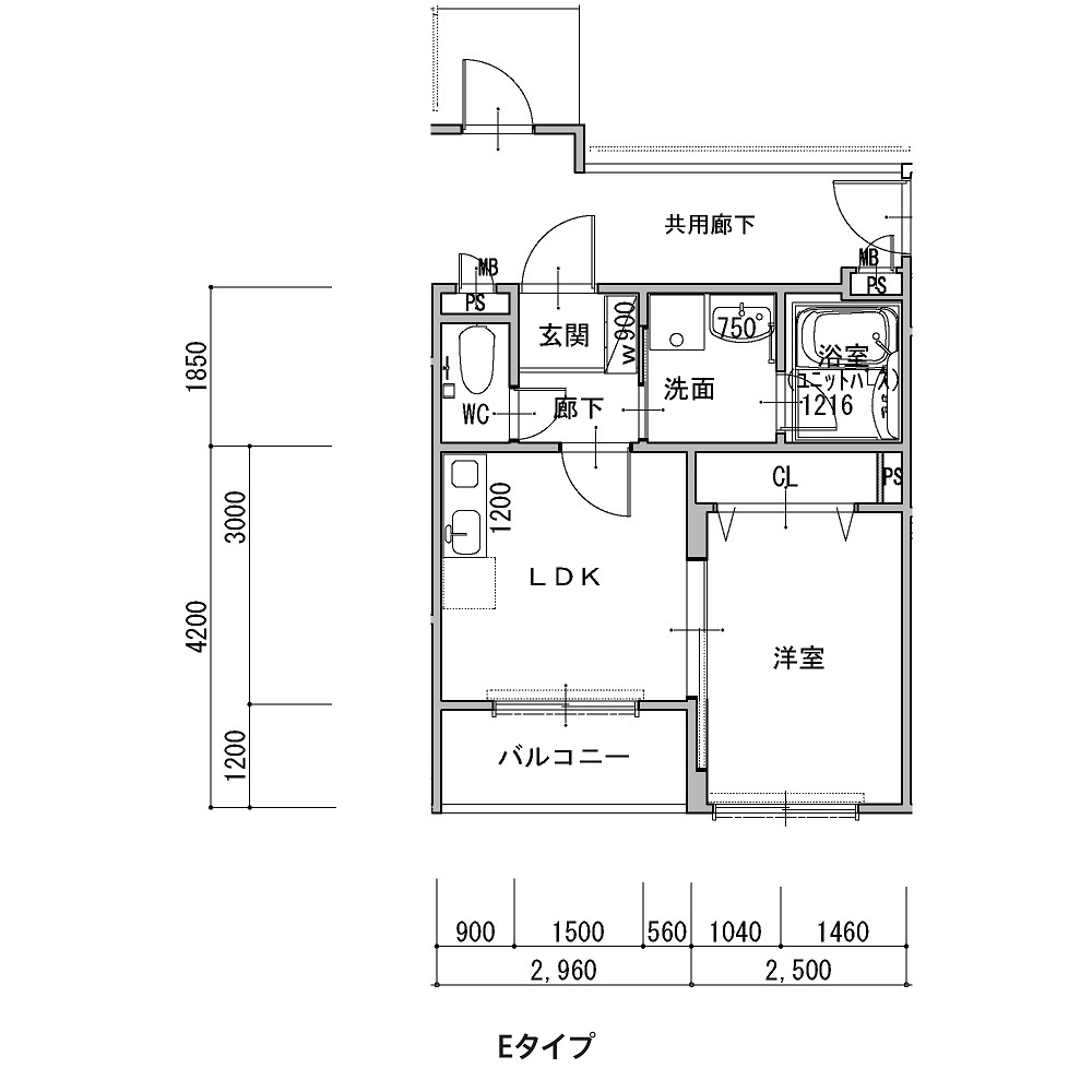 CASTELE&nbsp;LUKE&nbsp;豊新&nbsp;1階Eタイプ